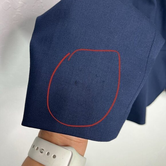 Talbots Navy Blue Wool One Button Blazer Jacket Size 12 - Picture 6 of 10